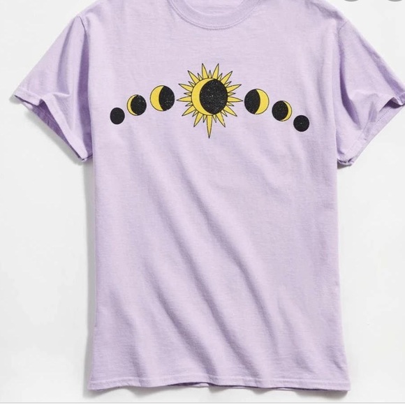 MAD Engine Tops - UO Purple Sun & Moon Graphic Tee